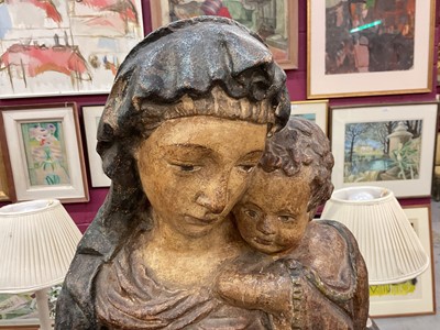 Lot 1592 - Florentine, probably 16th century, a polychrome stucco relief of the Virgin and Child, 64cm x 48cm. Provenance: Sotheby's European Sculpture and Works of Art, 8th December 2006, lot 45. <...