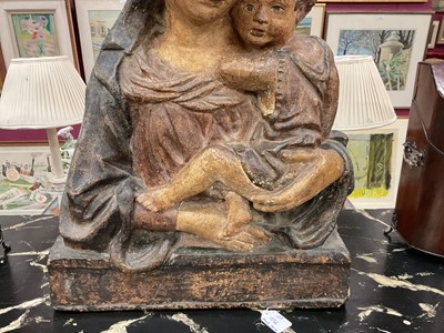 Lot 1592 - Florentine, probably 16th century, a polychrome stucco relief of the Virgin and Child, 64cm x 48cm. Provenance: Sotheby's European Sculpture and Works of Art, 8th December 2006, lot 45. <...