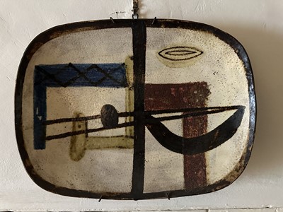Lot 1606 - Art pottery dish, 34cm x 26cm