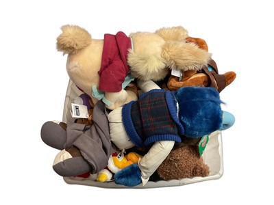 Lot 1742 - Group of Warner Bros Cartoon Network character soft toys (25+) and bendy Harry Potter Dobby all with tags etc. Plus Muppet Vision 3D Bean Buuny ans Gonzo both with tags.