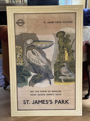 Lot 1822 - *Edward Bawden (1903-1989) travel poster, St James's Park Station, 1936, in glazed frame
