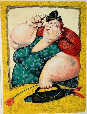 Lot 291 - Ada Breedveld (b. 1944) lithograph, figure, signed, 25/150, glazed frame