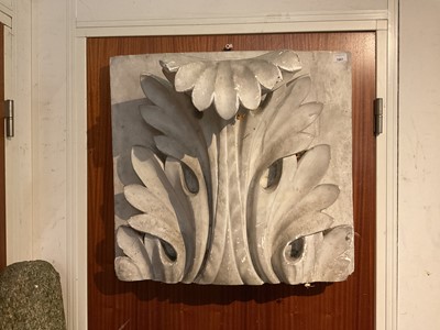 Lot 1861 - Decorative composite acanthus panel, 62cm x 67cm