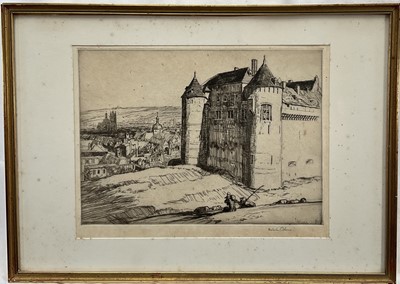 Lot 292 - Malcolm Osborne (1880-1963) etching - Dieppe, signed in pencil, 19cm x 26cm, glazed frame