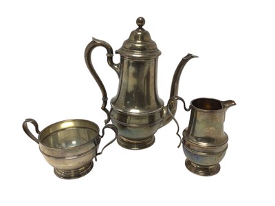 Lot 352 - American three piece silver tea / coffee set