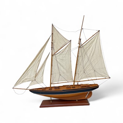 Lot 5041 - A model yacht on stand