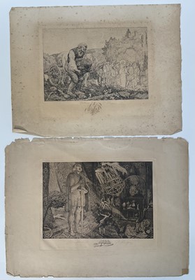 Lot 369 - Ferdinand Staeger (1880-1976) two Symbolist etchings, Knospen & Durnen (Buds & Thorns) and Don Juan, 21cm x 31cm, unframed