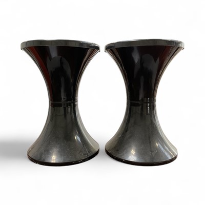 Lot 5296 - Pair of vintage black plastic Tam Tam seats