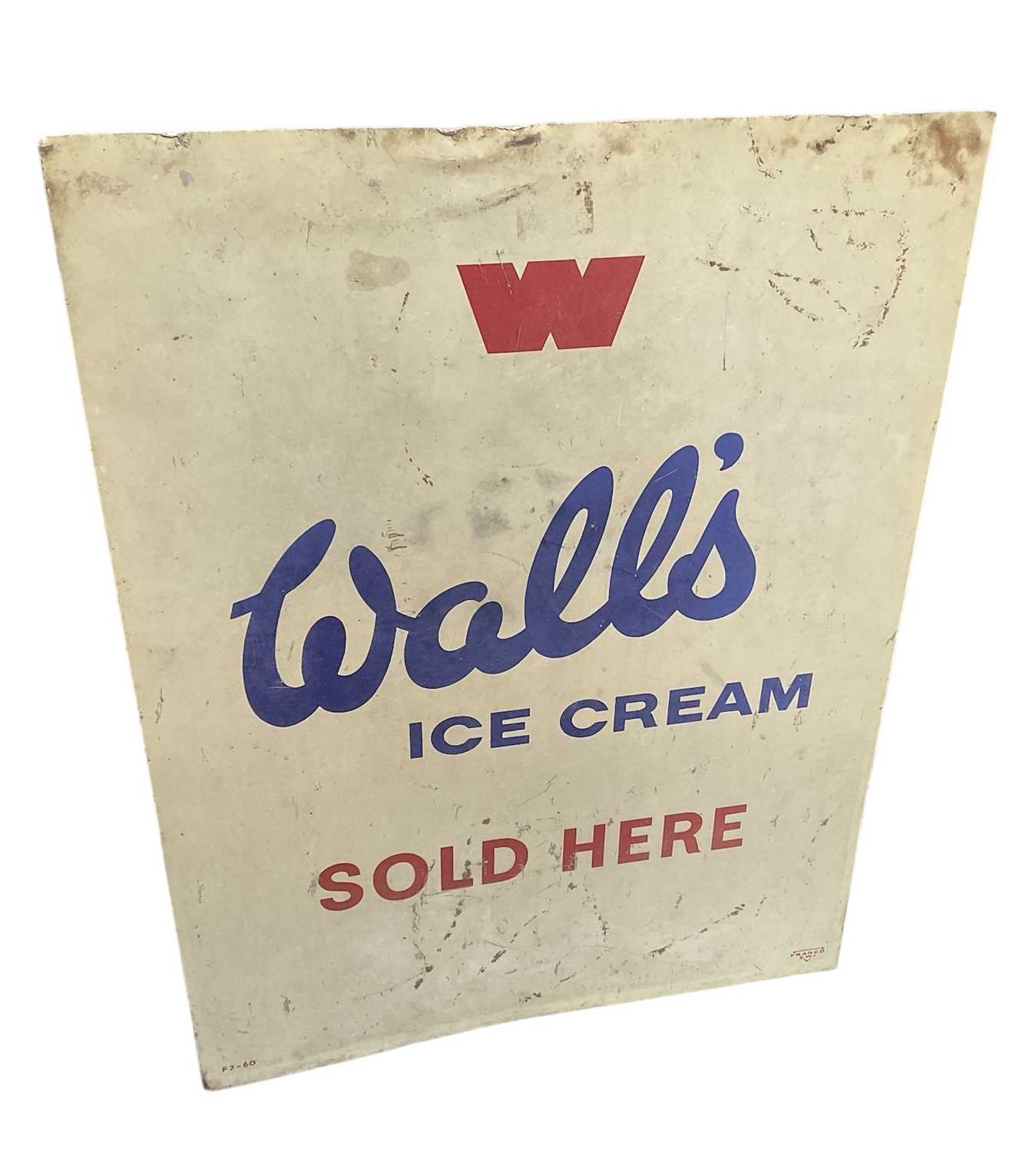 Lot 70 - Vintage Walls Ice Cream Sold Here, metal advertising sign by 'Franco', 61 x 46cm