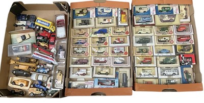Lot 63 - Diecast boxed and unboxed car and commercial models including Lledo Days Gone models, (3 boxes).