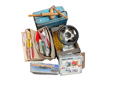 Lot 86 - Group of mixed automobilia to include, car manuals, car brochure, maps, paraffin can etc, (qty).