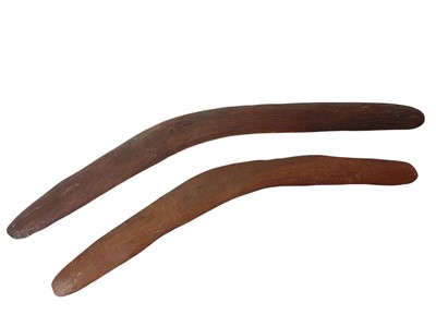 Lot 902 - Two antique boomerangs, probably 19th century, stone cut