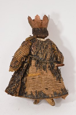 Lot 914 - Continental carved wood and ivory figure of an infant Jesus