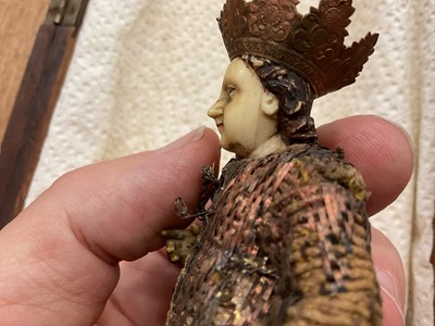 Lot 914 - Continental carved wood and ivory figure of an infant Jesus