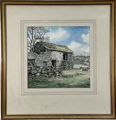 Lot 351 - Aidan Kirkpatrick (1932-2014) watercolour and ink - Martindale, signed and dated 1974, titled to label verso, 28cm x 28cm, glazed frame