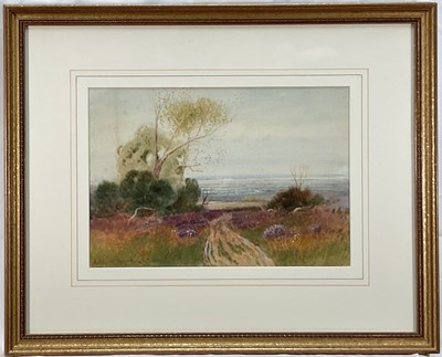 Lot 350 - Alexander Molyneux Stannard (1885-1975) watercolour - landscape with grazing sheep, signed, 25cm x 36cm, glazed gilt frame