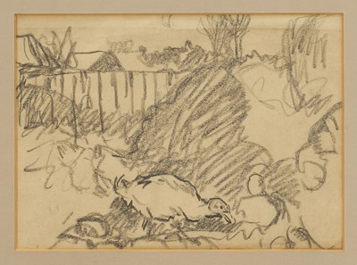 Lot Harry Becker (1865-1928) graphite, Turkey and Farm Buildings