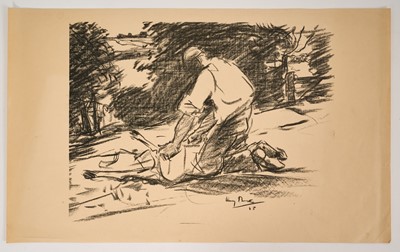Lot 1044 - Harry Becker (1865-1928) lithograph, Sheep Shearer, 1915