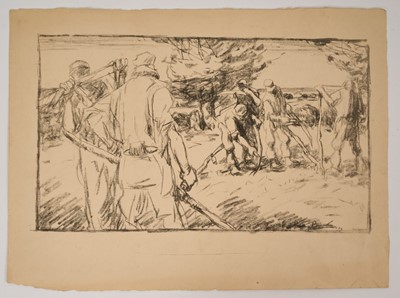 Lot 1042 - Harry Becker (1865-1928) lithograph, Scything Team, 1914