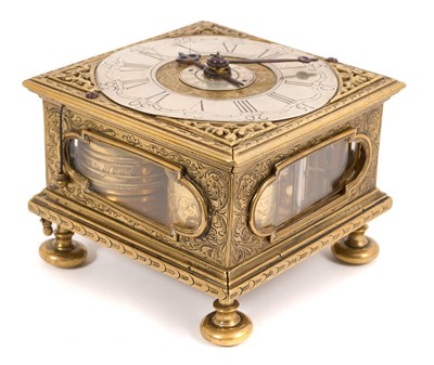 Lot 653 - Scarce 17th / 18th century and later German alarm table clock