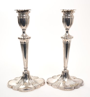 Lot 366 - Pair of silver candlesticks Birmingham 1969