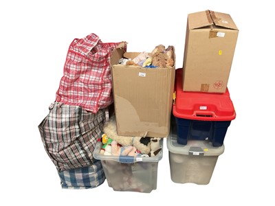 Lot 1744 - Large accumulation of soft collectble toys including Builder a Bear, TV related, Disney characters, Titanic, Meanes, Keel Toys, plus some Bad Taste Bears and others.