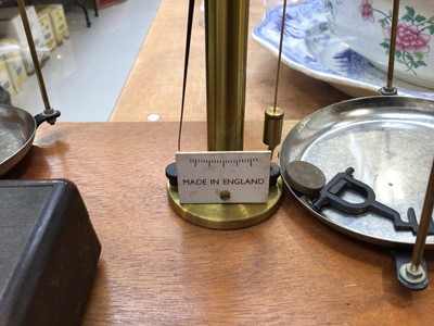 Lot 5105 - Set of glass cased scientific scales with weights