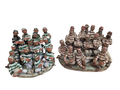 Lot 5140 - A pair of Marie Whitby football team figures
