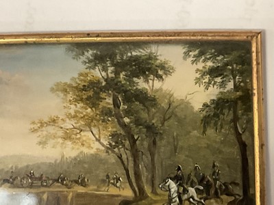 Lot 861 - Manner of Claude Vernet (1714-1789) miniature oil depicting a hunting scene