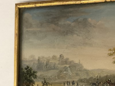 Lot 861 - Manner of Claude Vernet (1714-1789) miniature oil depicting a hunting scene