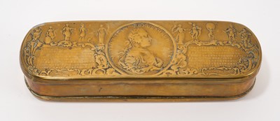Lot 855 - 19th century German brass tobacco box