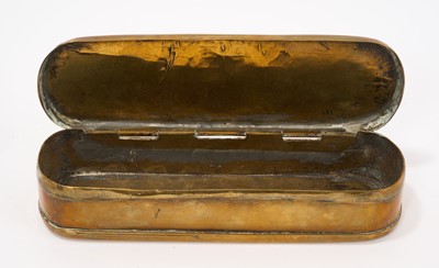 Lot 855 - 19th century German brass tobacco box