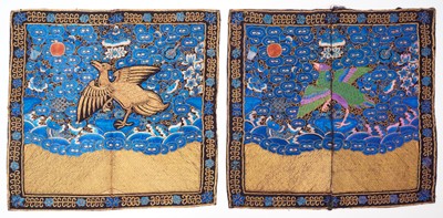 Lot 907 - To be returned to Vendor in far corner of fine are store Pair 19th century Chinese rank badges