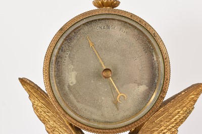 Lot 899 - Early to mid 19th century Empire-style gilt bronze desk aneroid barometer