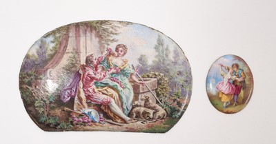 Lot 724 - Two 18th century painted enamel plaques