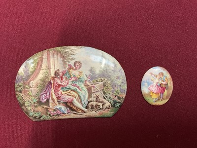 Lot 857 - Two 18th century painted enamel plaques