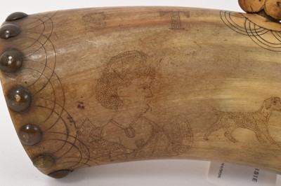 Lot 885 - 19th century powder flask
