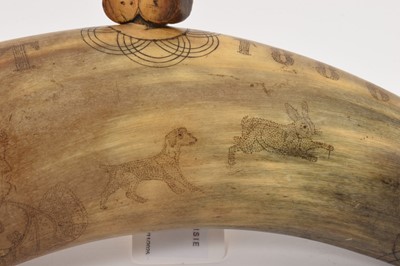 Lot 885 - 19th century powder flask