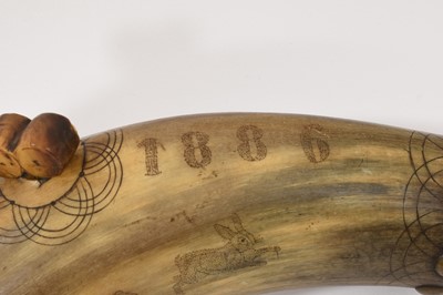 Lot 885 - 19th century powder flask