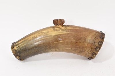 Lot 885 - 19th century powder flask