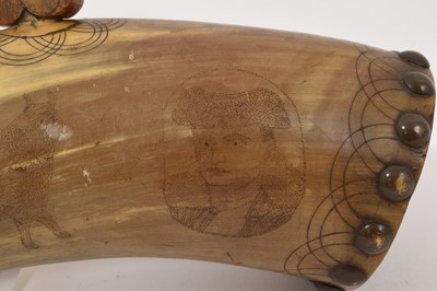 Lot 885 - 19th century powder flask