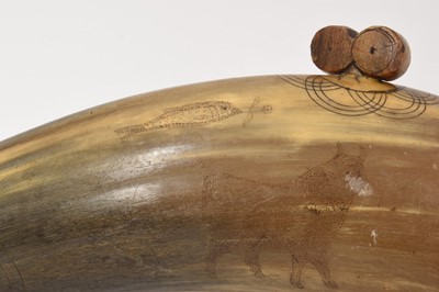Lot 885 - 19th century powder flask