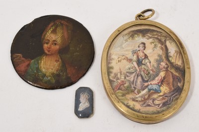 Lot 864 - Group of vertu items including portrait miniatures