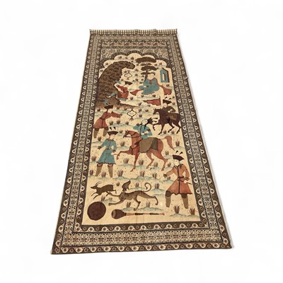 Lot 1299 - Large 19th century Indo-Persian painted and block printed cotton kalamkari hanging