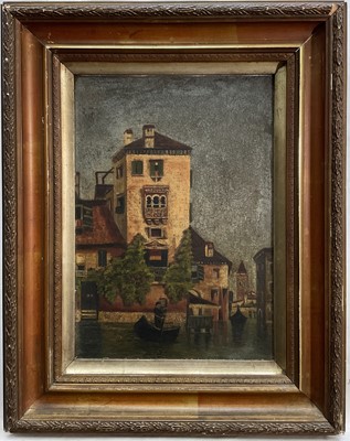 Lot 262 - Venetian naive school oil on canvas board early 20th century, Venice, 35cm x 25cm, gilt frame