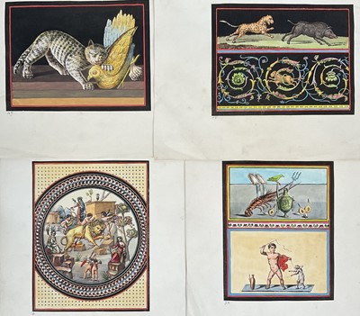 Lot 269 - L. Majolino, set of four original pochoir illustrations from Pompeii, a Souvenir Book 1891. Various scenes after the antique, unframed