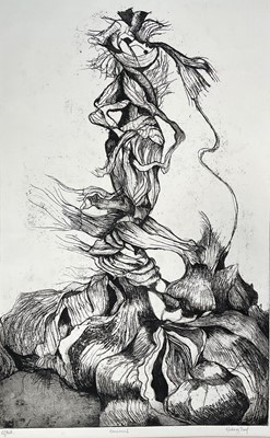 Lot 213 - Wendy Holt (1948-2025) Etching Proof, ‘Onions 1’, signed in graphite lower left and titled to margin. Overall including mount 69.5cm x 54.5cm