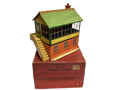 Lot 1785 - Hornby Trains O Gauge No.1 Crane Truck & Water Tank, plus No.2 Signal Cabin, all boxed (3)