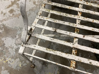Lot 1928 - Antique white painted cast iron Gothic garden bench, 165cm wide x 47cm deep x 105cm high