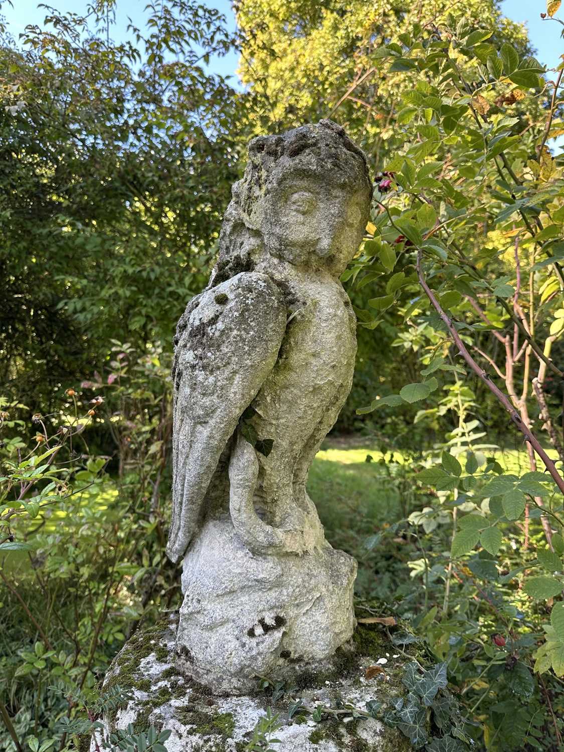 Lot 1931 - 19th century carved stone owl